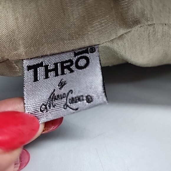 Thro Mario Lopez Peacock Lumbar 9”x18” Pillow Embroidered BEAUTIFUL - Picture 5 of 5